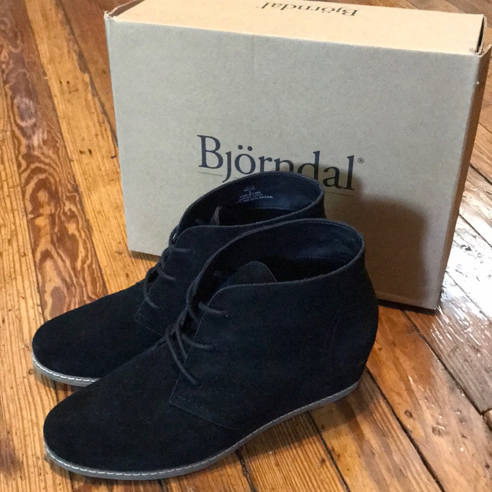 Bjorndal Rachel Wedge Heel Shoes, Black, US 9